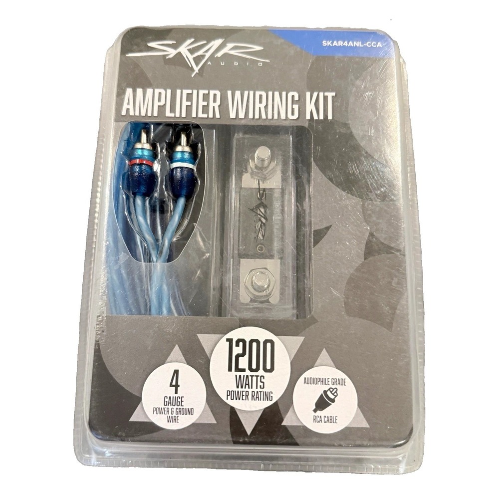 Skar Audio 4 Gauge Amplifier Wiring Kit 1200 Watts Amp Amp Wire CCA SKAR4ANL-CCA